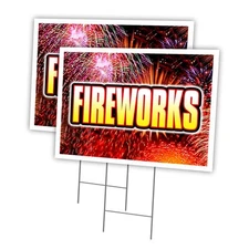 Fireworks1 Multi-Pack of Yard Signs & Stake outdoor plastic coroplast window
