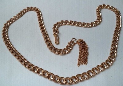 HIGH END*RARE*VINTAGE AMAZINGLY GORGEOUS  36'' GOLD TONE LINK TOSSLE NECKLACE!!