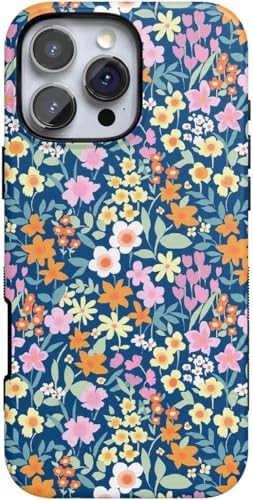 Casely iPhone 16 Pro Max Full Bloom Navy Floral Rugged Military-Grade Case
