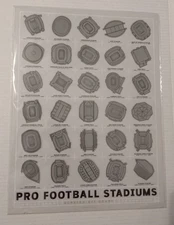 2019 Pop Chart Label Pro Football Stadiums Scratch Off Chart NEW