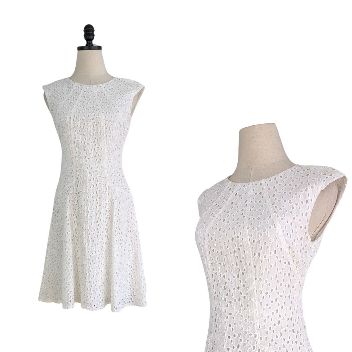 Eyelet Mini Dress 4 White Cottage Bride Rehearsal Beach Graduation Rush  Beach | eBay