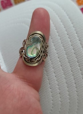Abalone Muschel Ring (SS 925, Größe 6)