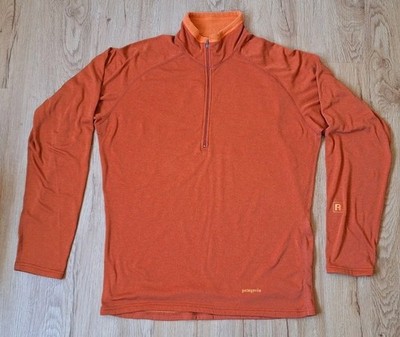 Vintage Patagonia R Regulator Polartec 1/4 Zip Pullover Mens Medium Orange USA