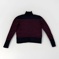 Les Essentiels de Monoprix Striped Turtle Neck Red And Navy Blue Size L Women’s