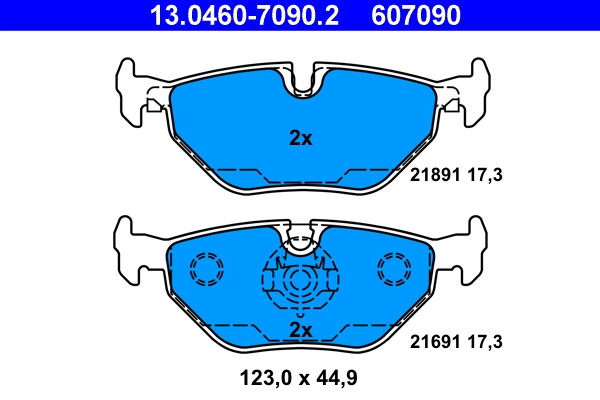 Plaquettes de frein ATE 13.0460-7090.2 en céramique haut de gamme OE 342111