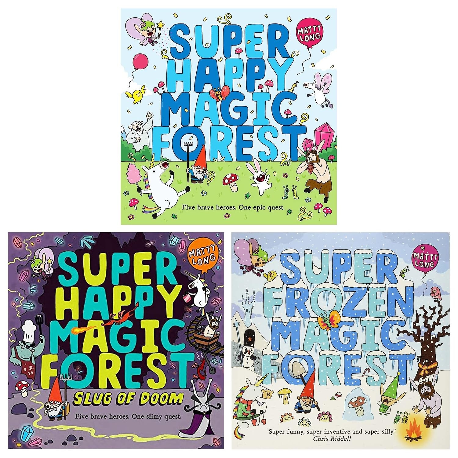 Super Happy Magic Forest 3 Books Collection set by Matty Long, Paperback NEW