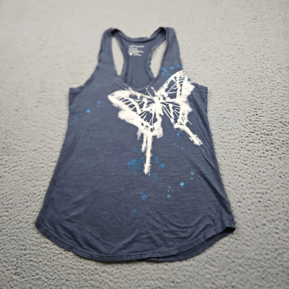 Camiseta sin mangas azul pequeña American Eagle para mujer sin mangas preppy Foto 2 de 4