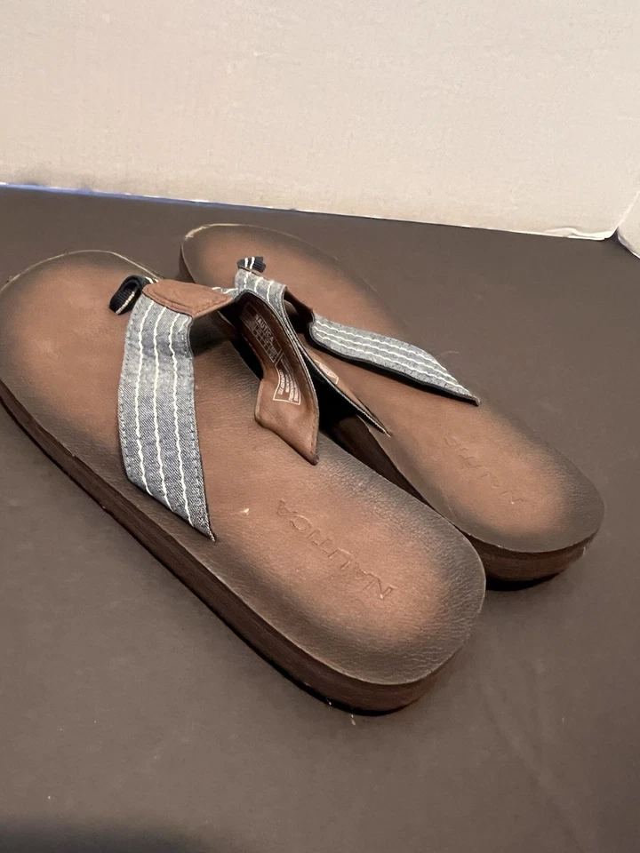 Большая детская обувь NAUTICA для мальчиков девочек размер 2 туфли сандалии шлепанцы кожа - Изображение 4 из 4