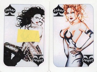 Pair of RARE MODERN "Lovely Ladies with Black & Ginger Hair" JOKER PlayCards #40