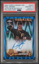 2024 Topps Chrome Update #RAPS Paul Skenes Auto-Blue Raywave PSA 10
