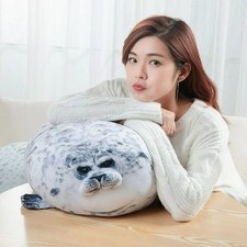 Chubby Seal Plush Pillow Stuffed Animal Sea Lion Toy 60cm Soft 1 Pc