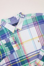 Polo Ralph Lauren Mens Multi Color Plaid Button Down Shirt 4XB Oxford Embroidery