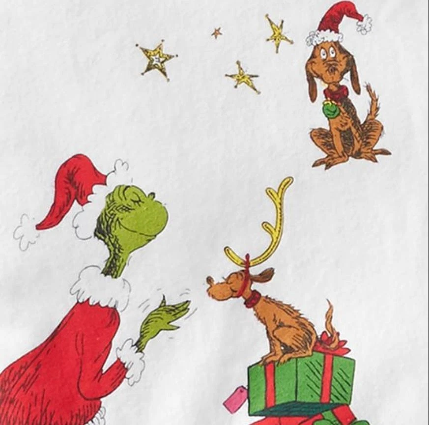 Pottery Barn Teen Dr Seuss Grinch & Max Loose Fit flannel pajamas Adult Medium - Image 4 of 4