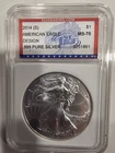 2014 S minted in San Fran $1 IGS 1oz fine silver American Eagle $1 US