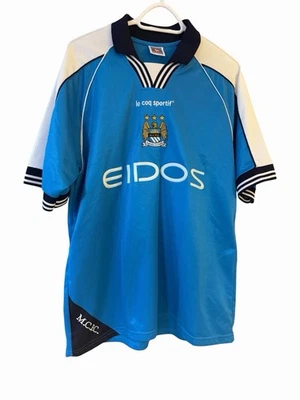Maillot Foot Vintage Manchester City Taille M/L 38/40 Le Coq Sportif - Photo 1/4