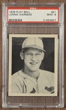 1939 Play Ball #41 Lonnie Warneke Cubs Cardinals Baseball Card PSA 9 Mint POP 3