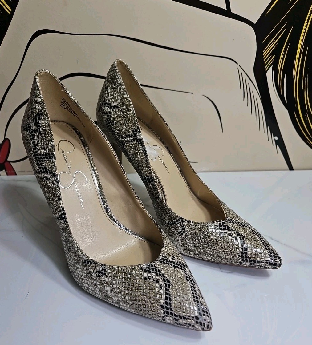 Jessica Simpson Python Pattern 4" Heels Pointed T… - image 1