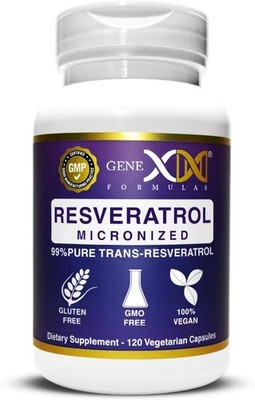 Genex Formulas Trans Resveratrol 1000mg Serving 99% Pure Micronized Pharmaceut