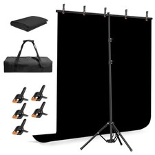 Emart 6.5x5ft Black Photo Backdrop Stand Kit with T-Shape Stand