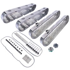 Ls Smooth Cast Valve Covers Polished For Chevy Small Block Sb V8 Gen.iiiiv Ls