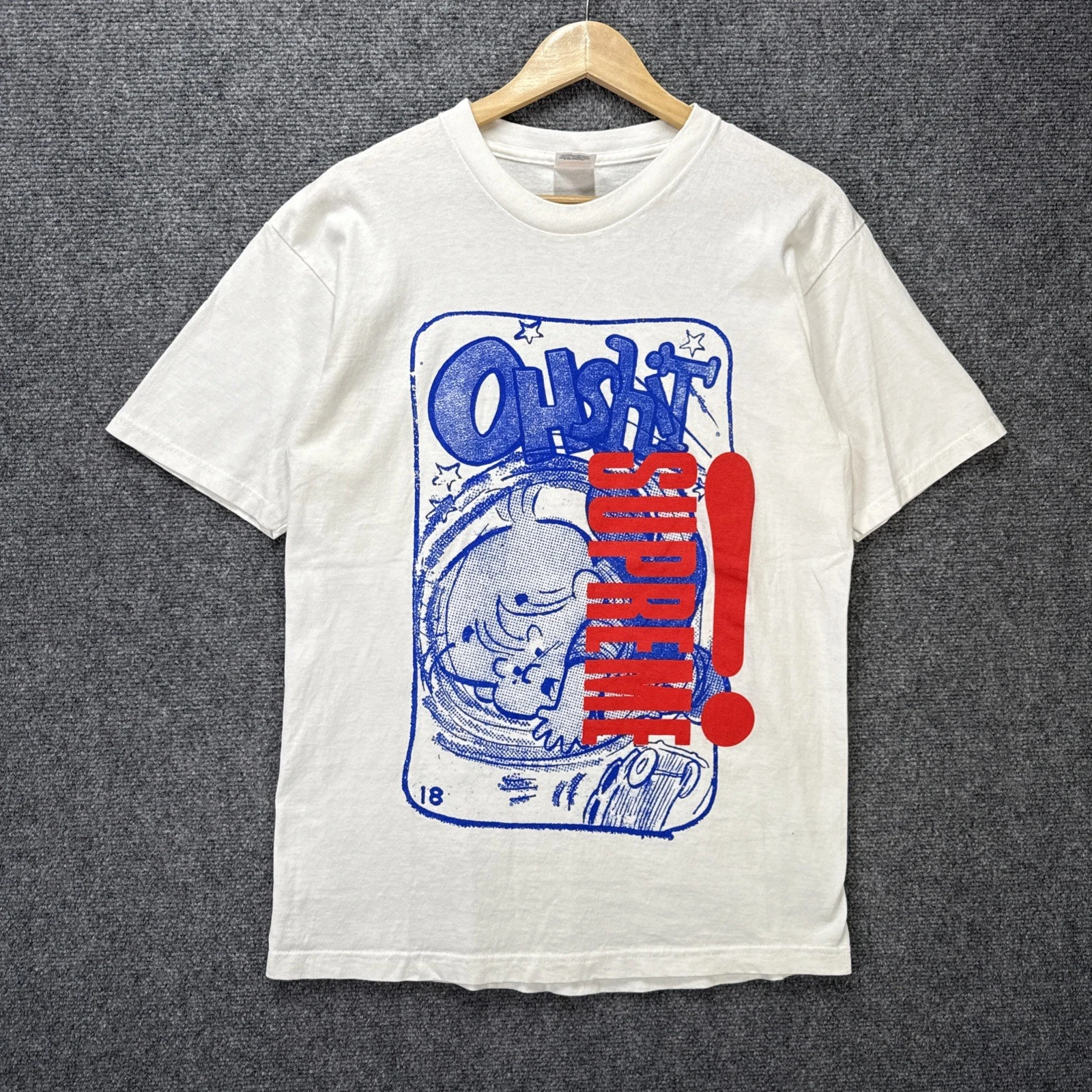 Chemise Supreme Homme Medium Blanc Boîte Logo Citation Drôle Parodie Skate Oh Sh** Rare