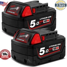 2PACK 5.0 AH Extended Capacity For Milwaukee M18 18V Lithium Battery 48-11-1860