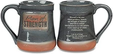 Abbey Gift Man of Strength Pottery Mug, Grey, 20 Oz (56805T)