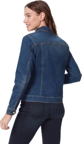Giacca jeans Gloria Vanderbilt donna Amanda morbido denim elasticizzato XL $76 valore - Foto 5 di 8