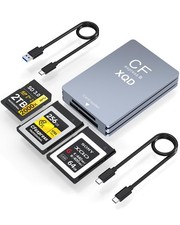 CFexpress Type B/XQD/SD Dual-Slot Memory Card Reader, 10Gbps USB 3.2 Gen 2 Ty...
