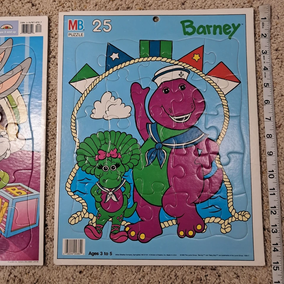 De colección. Juego de 2 rompecabezas de mesa '93 Barney & Baby Bop & '97 Baby Looney Tunes Foto 2 de 4