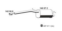 EndschalldäMpfer NachschalldäMpfer Ernst 140072 FüR Caddy VW 2CB 2KB 2CJ 2KJ 3