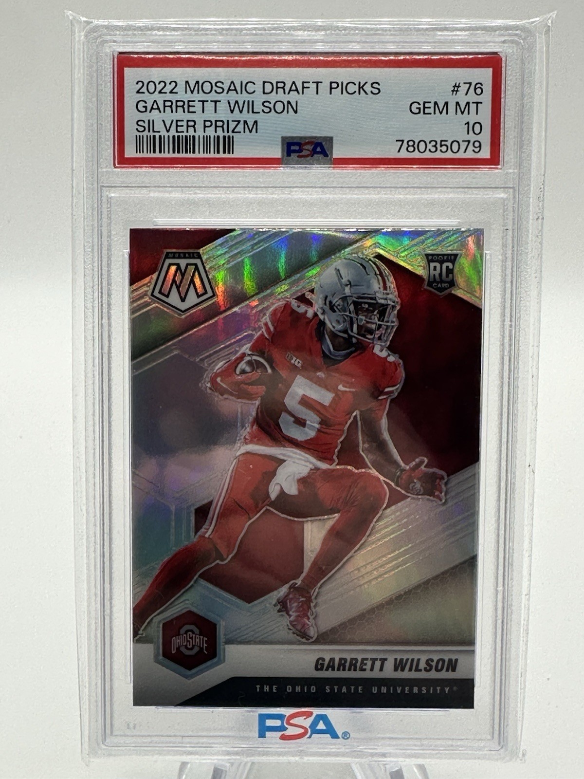Garrett Wilson Panini Mosaic Draft Picks #76 Silver Prizm