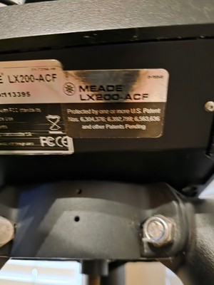 Offering a Meade LX200-ACF telescope that has been gently used only three times.