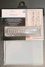 Mainstays Shower Set with Hooks and Liner