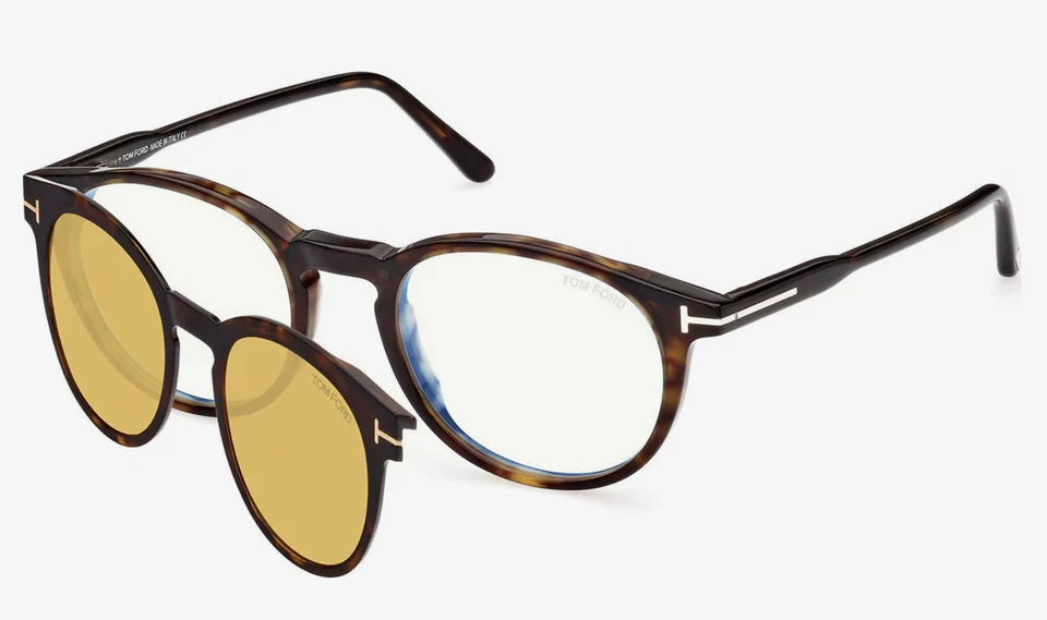 Marco de gafas Tom Ford FT5823-H-B 052 Havana + CLIP SOLAR 50 mm Foto 3 de 4