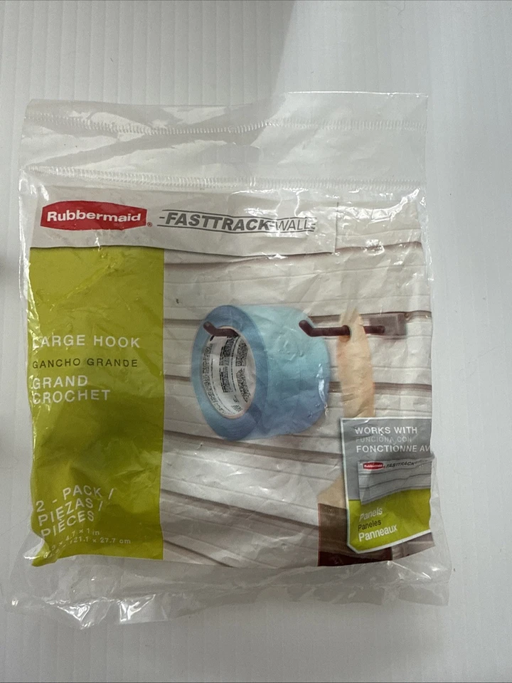 Rubbermaid 1960414 Fasttrack Wall Large Hook 2-pack New 1.3 X 4.7 X 1 - Image 2 of 3