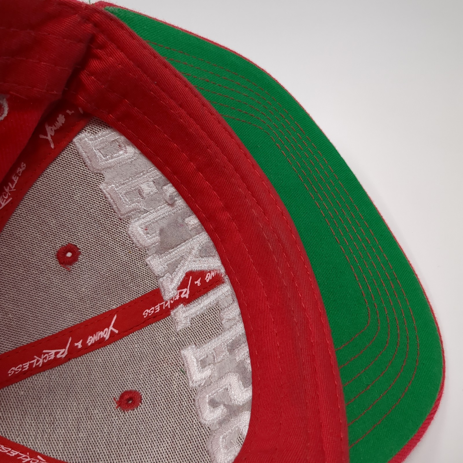 Reckless Snapback Hat Red One Size Adjustable Emb… - image 8