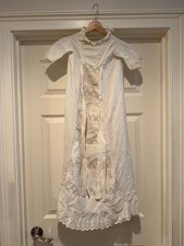 HANDMADE Antique Fancy Cotton Doll Christening Gown For Antique Or Vintage Doll