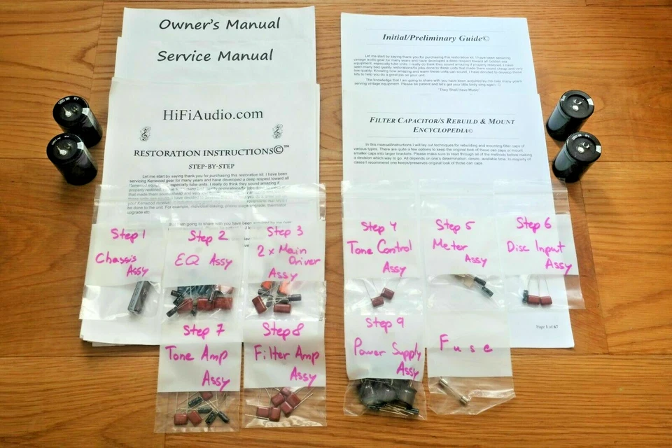 Kit de restauración de amplificador Accuphase P250 reparación actualización recaptulador Foto 2 de 4