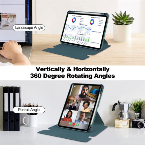 For iPad Air 13" 11" iPad Pro 13" 11" Keyboard Rotating Leather Stand Case Cover - Picture 2 of 20