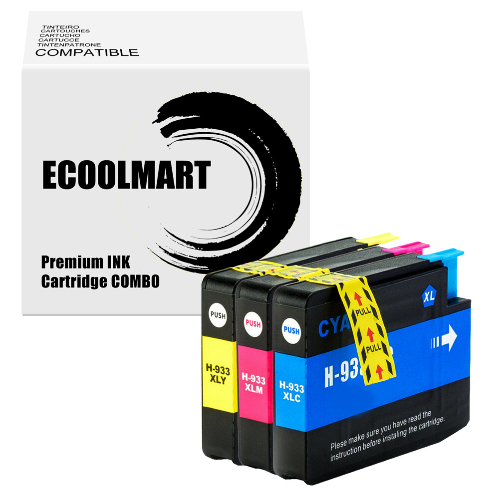 3PK CMY Ink Cartridge replace for HP 932XL 933XL OfficeJet 6600 6700 7110 7512