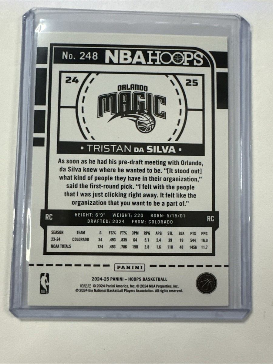 2024-25 NBA Hoops Tristan Da Silva RC #248 Blue SP Rookie Magic