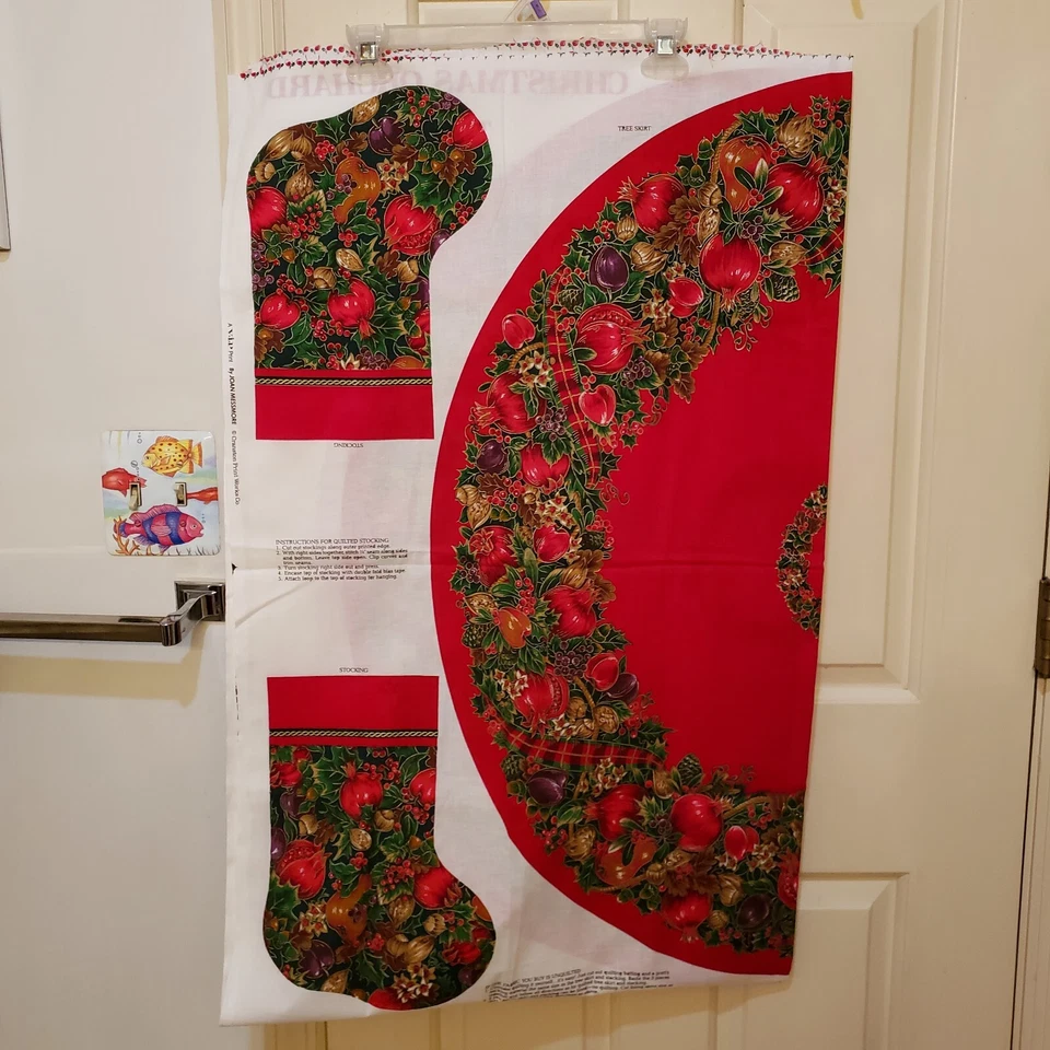 Falda árbol huerto de Navidad panel de tela y medias Joan Messmore Cranston Foto 2 de 4
