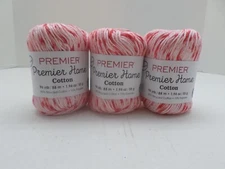 Premier Home Cotton Yarn       Red Speckle         Lot of 3