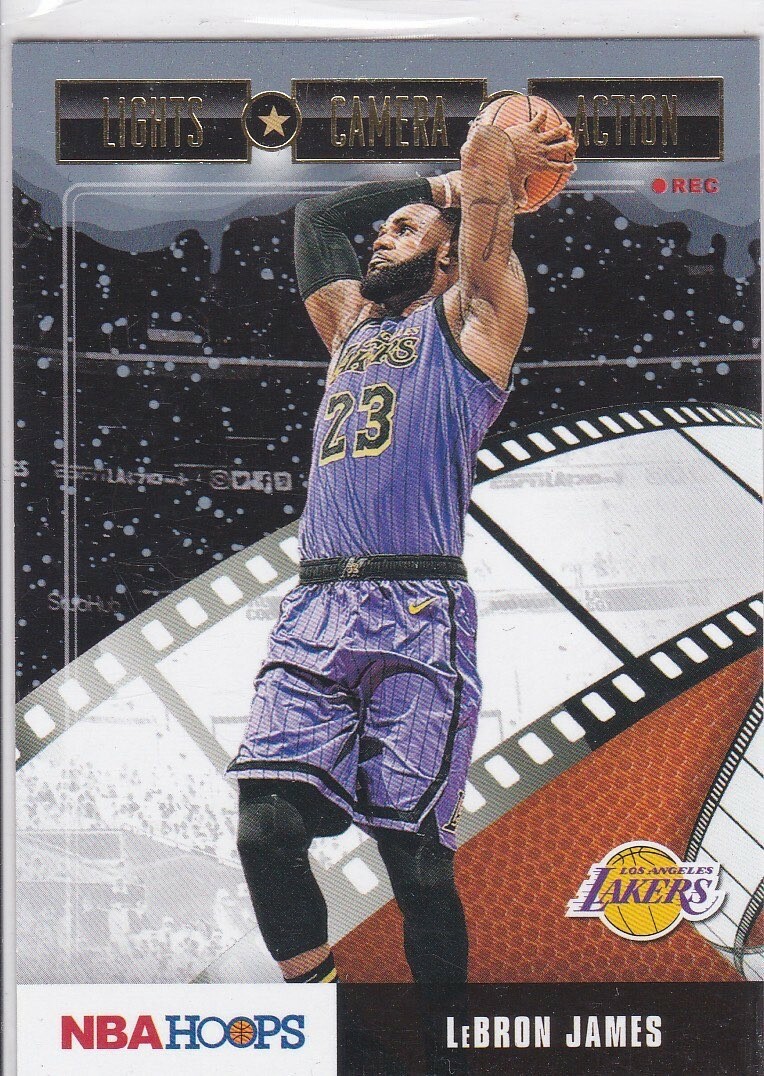 LeBRON JAMES Lights Camera Action Basketball Card NBA HOOPS Los Angeles Lakers!