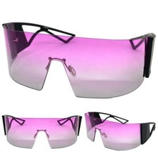 Oversized Futuristic Modern Retro Wrap Shield SUN GLASSES Huge X-Large Big Frame