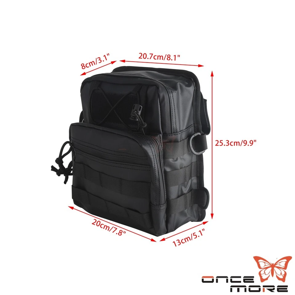 Bolso de manillar Bagf estilo club negro para Harley Softail Dyna Sportster Foto 2 de 4