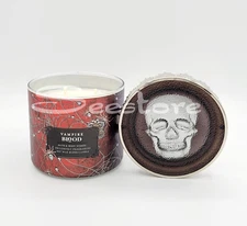 Bath & Body Works Vampire Blood 3 Wick Candle Decorative Halloween Skull Lid New