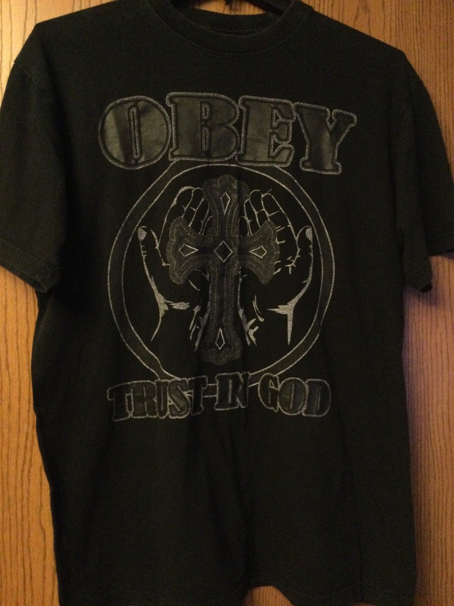 OBEY  - “Trust In God” - Black Shirt - 2XL - Flying Horse