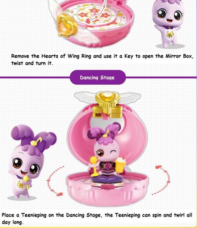 Catch Teenieping Mirror Box Case Figure Magic Princess Fairy Elf